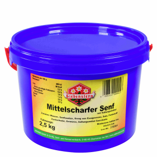 Senf mittelscharf 2,5 kg Eimer